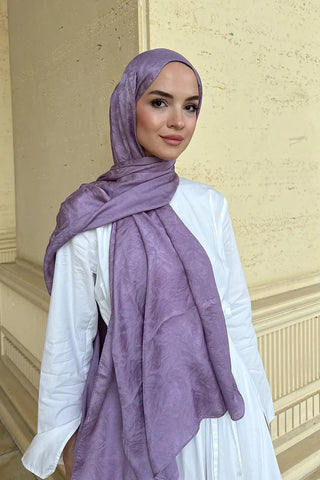 Premium Glow Jakar Şal Dama - Lavanta