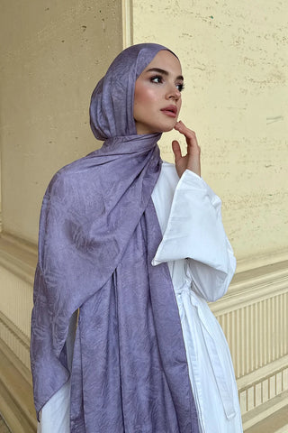 Premium Glow Jakar Şal Dama - Lila