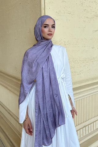 Premium Glow Jakar Şal Dama - Lila