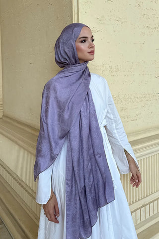 Premium Glow Jakar Şal Dama - Lila