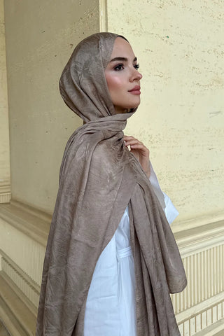 Premium Glow Jakar Şal Dama - Mocha