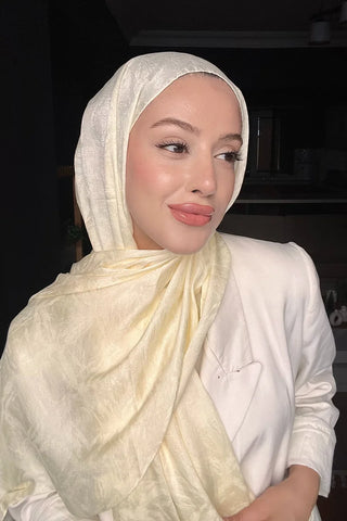 Premium Glow Jakar Şal Dama - Sarı