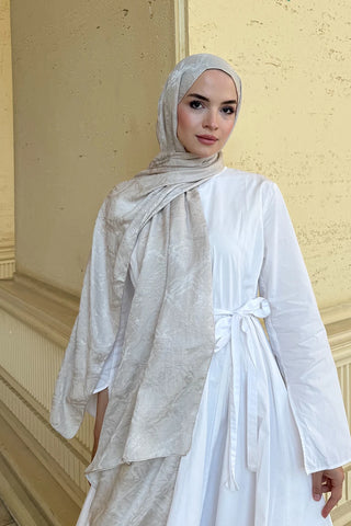 Premium Glow Jakar Şal Dama - Taş