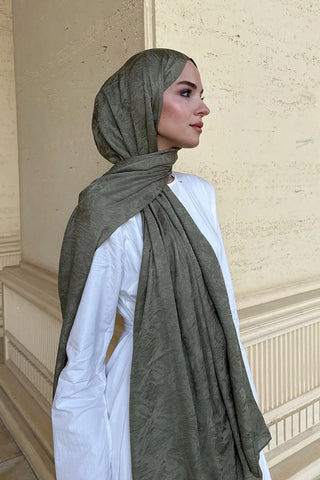 Premium Glow Jakar Şal Dama - Yeşil