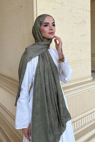 Premium Glow Jakar Şal Dama - Yeşil