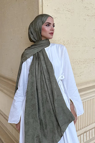 Premium Glow Jakar Şal Dama - Yeşil