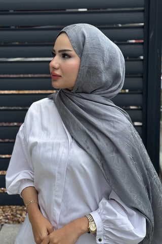 Premium Glow Jakar Şal Yaprak - Füme