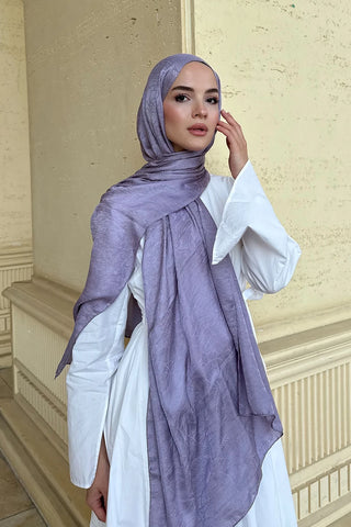 Premium Glow Jakar Şal Yaprak - Lila