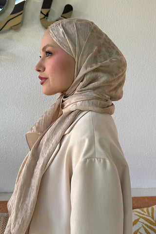 Premium Jakar Leopar Desen Şal - Bej