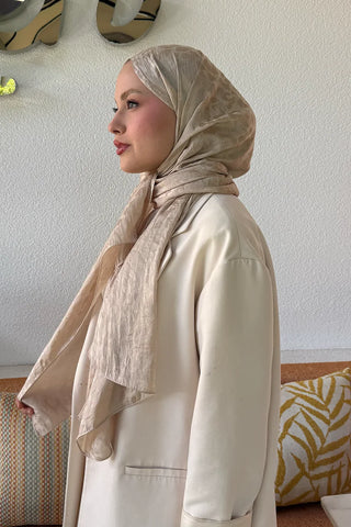 Premium Jakar Leopar Desen Şal - Bej