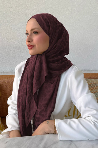 Premium Jakar Leopar Desen Şal - Gül Kurusu