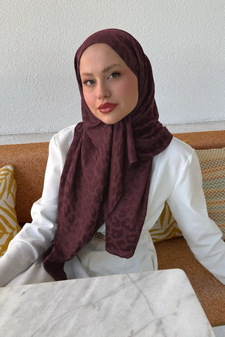 Premium Jakar Leopar Desen Şal - Gül Kurusu