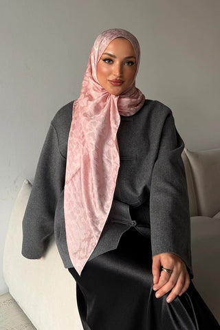 Premium Jakar Leopar Desen Şal - Pembe