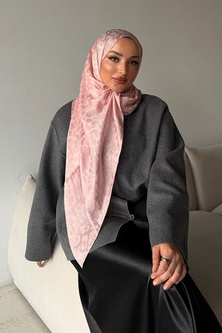 Premium Jakar Leopar Desen Şal - Pembe