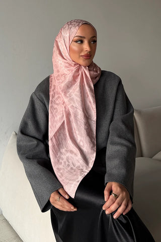 Premium Jakar Leopar Desen Şal - Pembe