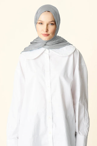 Premium Jakar Şal Dalga Desen - Gri