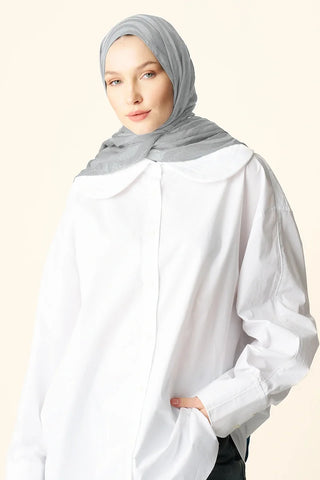 Premium Jakar Şal Dalga Desen - Gri