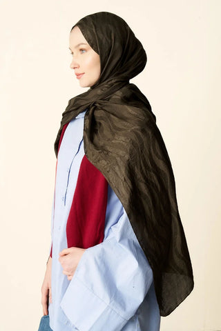 Premium Jakar Şal Dalga Desen - Haki