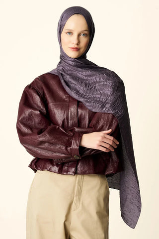 Premium Jakar Şal Dalga Desen - Mor