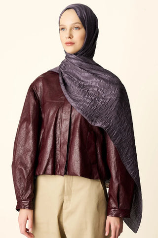 Premium Jakar Şal Dalga Desen - Mor