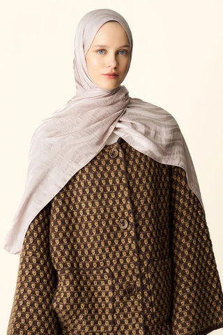 Premium Jakar Şal Dalga Desen - Taş