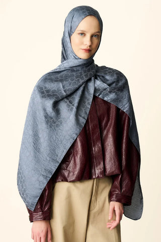 Premium Jakar Şal Halka Desen - Antrasit