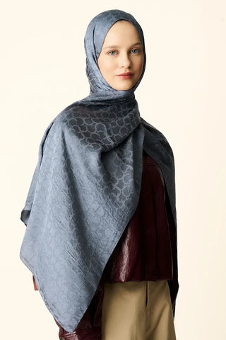 Premium Jakar Şal Halka Desen - Antrasit