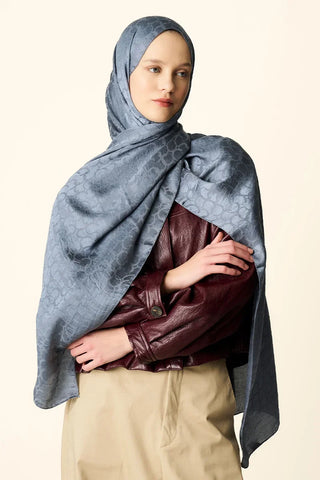 Premium Jakar Şal Halka Desen - Antrasit