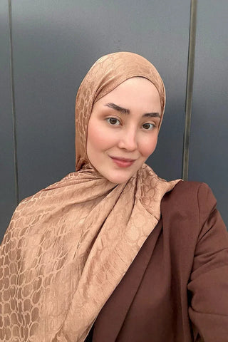 Premium Jakar Şal Halka Desen - Bronz