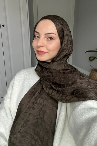 Premium Jakar Şal Halka Desen - Haki