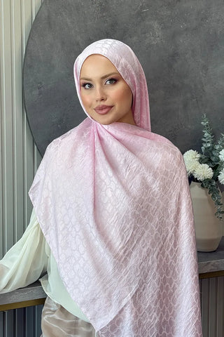Premium Jakar Şal Halka Desen - Pembe