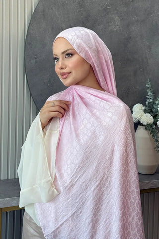 Premium Jakar Şal Halka Desen - Pembe