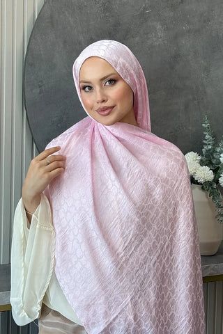 Premium Jakar Şal Halka Desen - Pembe