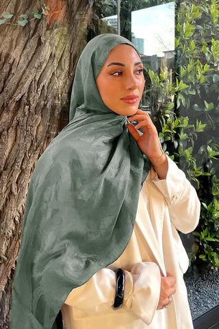 Premium Jakar Şal Sarmaşık Desen - Mint