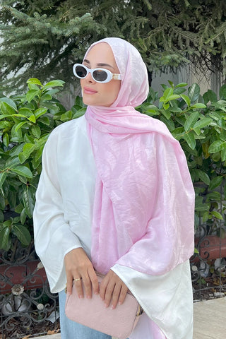 Premium Jakar Şal Sarmaşık Desen - Pembe