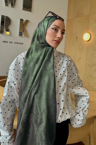 Premium Jakar Şal Sarmaşık Desen - Yeşil