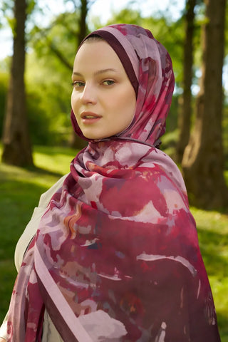 Prestige Carmen Desen Şal - Bordo