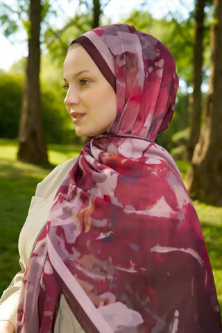 Prestige Carmen Desen Şal - Bordo