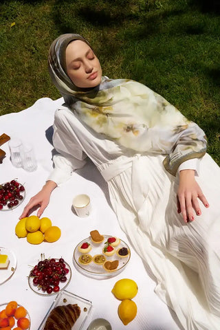 Prestige Dalia Desen Şal - Yeşil