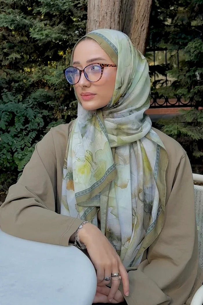 Prestige Dalia Desen Şal - Yeşil