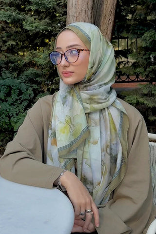 Prestige Dalia Desen Şal - Yeşil