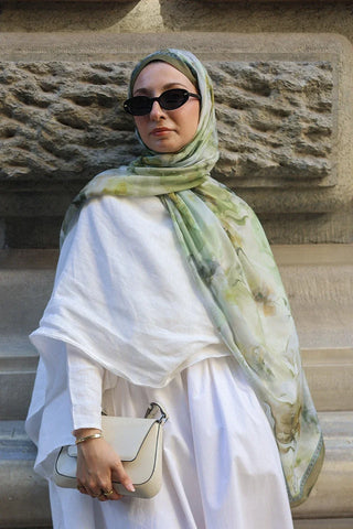Prestige Dalia Desen Şal - Yeşil