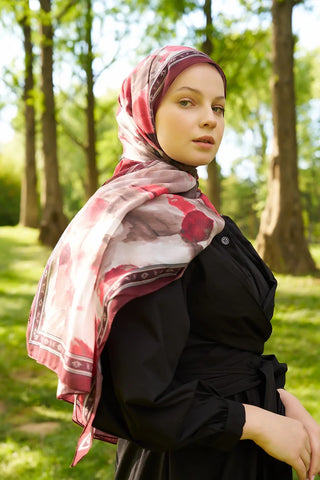Prestige Helia Desen Şal - Bordo
