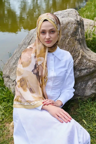 Prestige Helia Desen Şal - Sarı