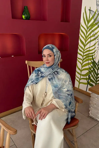 Prestige Leona Desen Şal - Mavi