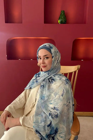 Prestige Leona Desen Şal - Mavi