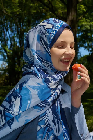 Prestige Line Desen Şal - İndigo