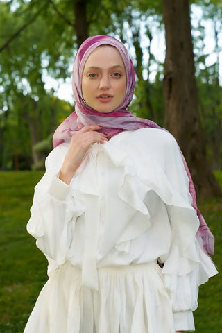 Prestige Vintage Desen Şal - Mor