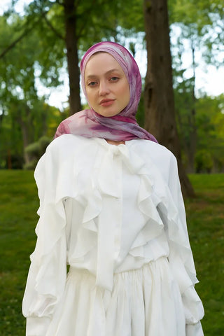 Prestige Vintage Desen Şal - Mor