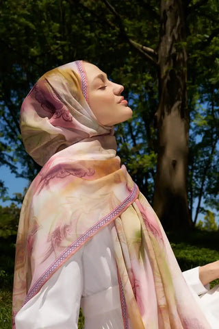 Kübra Kuş Prestige Vintage Desen Şal - Renkli